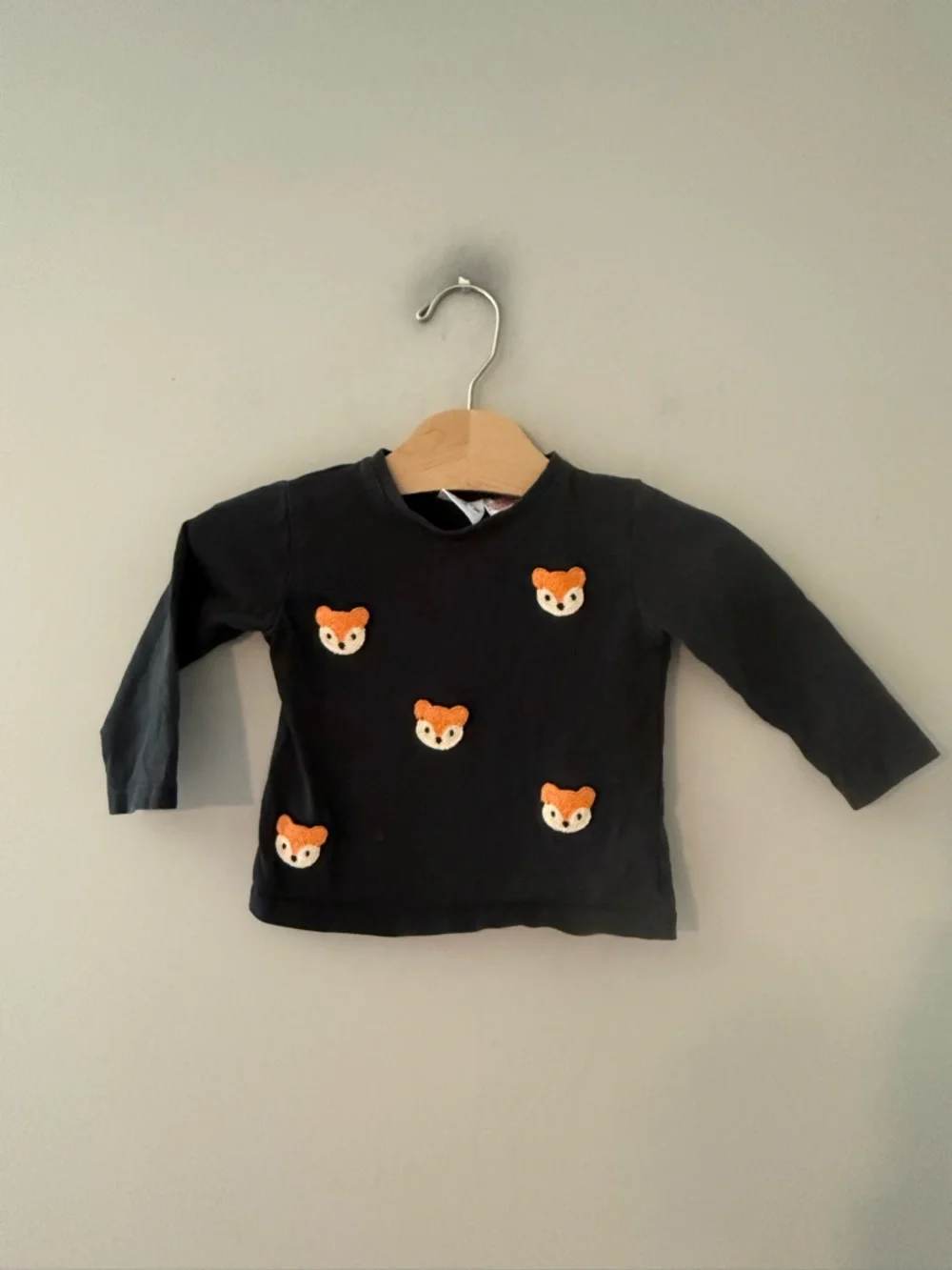 $13 ADD ON Zara baby tee 9-12M crochet bear fox cotton on kids‎ T-SHIRT top